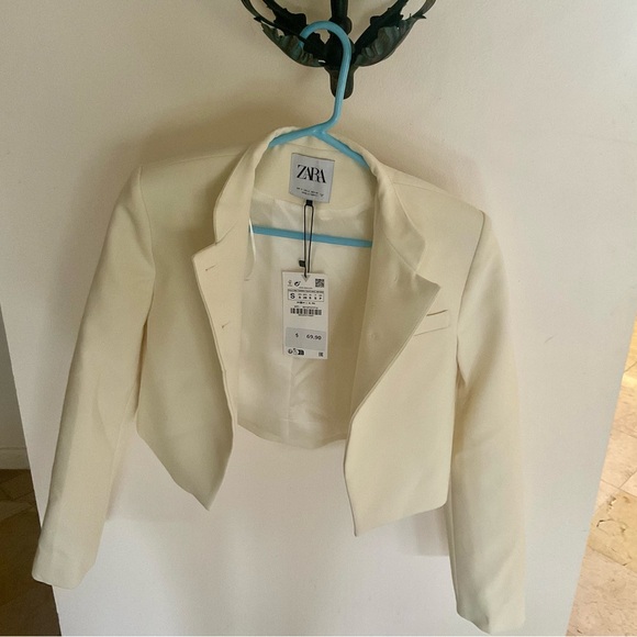 Zara cropped cream jacket, NWT - Picture 2 of 5